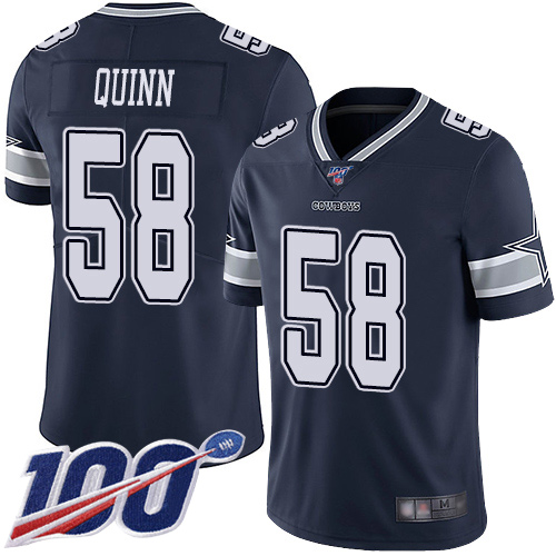 Men Dallas Cowboys Limited Navy Blue Robert Quinn Home #58 100th Season Vapor Untouchable NFL Jersey->women nfl jersey->Women Jersey